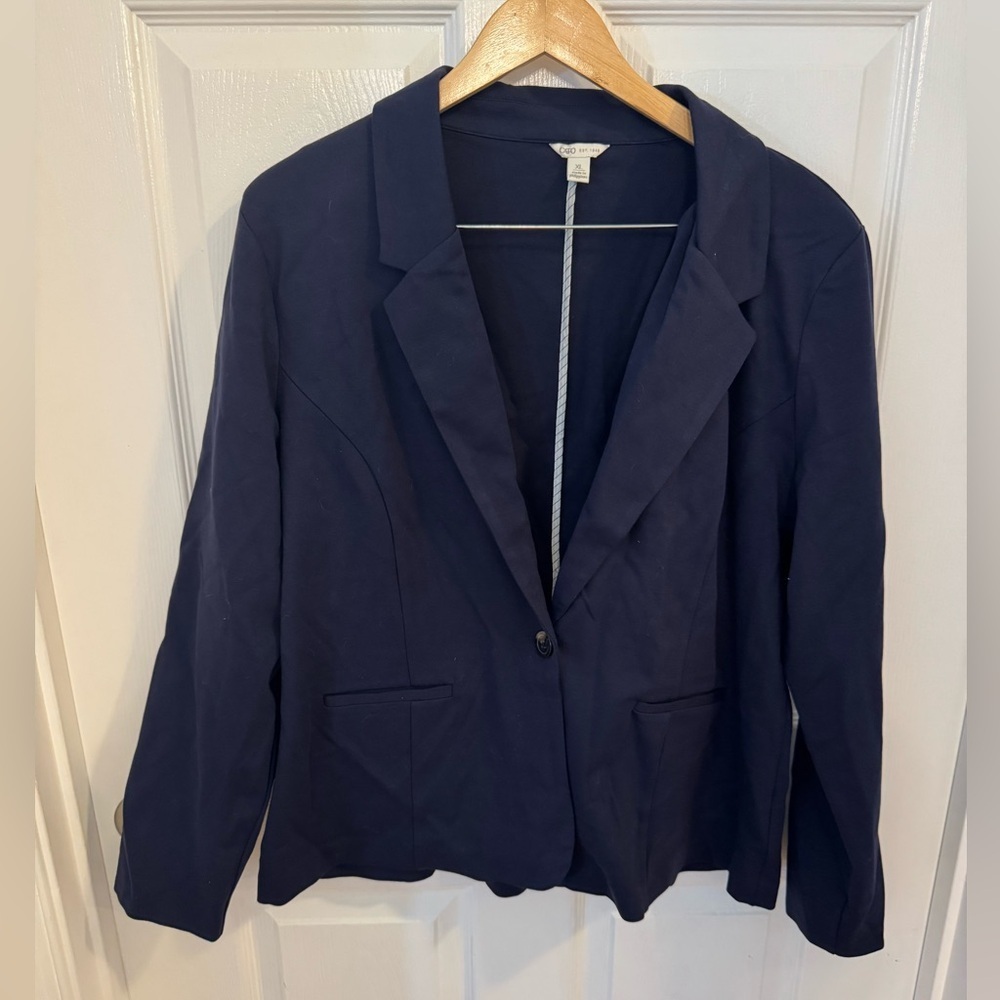 Cato Navy Single-Button Blazer